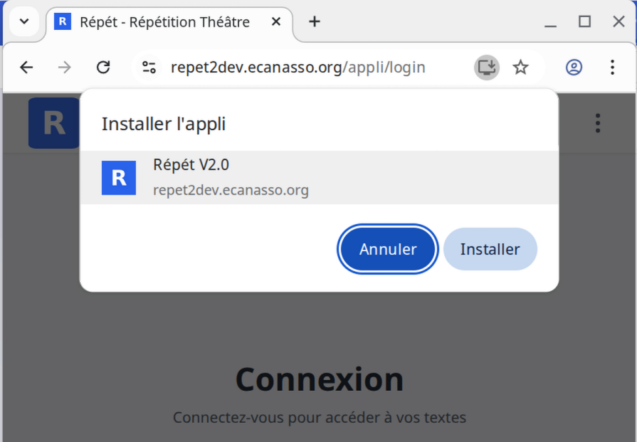Installation Chrome